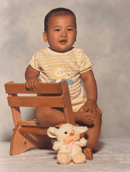 AJ as a toddler, after his adoption